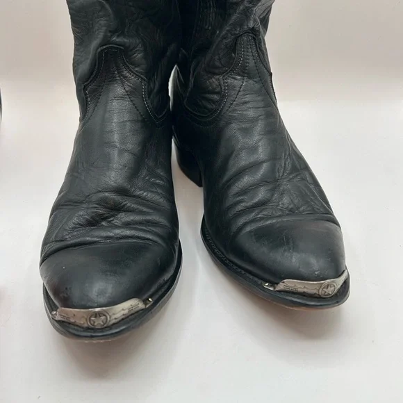 Code West women’s black Leather Cowgirl boots Toe Guard 9.5 D USA Vintage - Picture 11 of 16